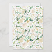 白と金ゴールドのフローラ結婚式招待状 招待状 (裏面)