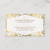 白と金ゴールドのフローラ華美マスク4 名刺 (裏面)