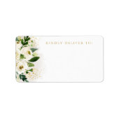 白と金ゴールドのフローラ開花のアドレ空白のス ラベル (正面)
