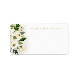 白と金ゴールドのフローラ開花のアドレ空白のス ラベル