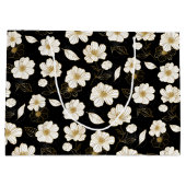 白と金ゴールドのフローラ黒 ラージペーパーバッグ (裏面)