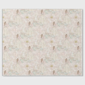 白と金ゴールドのブライダル結婚の ラッピングペーパー (フラット)