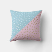 白と金ゴールドのブロンズの点模様の枕 クッション (裏面)