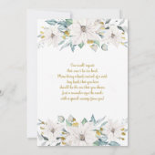 白と金ゴールドのポインセティアクリスマス·ベビーシャワー 招待状 (裏面)