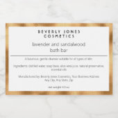 白と金ゴールドのミニマリスト防水ソープボックスラベル フードラベル (シングルラベル)