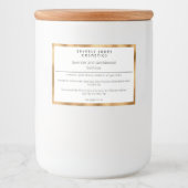 白と金ゴールドのミニマリスト防水ソープボックスラベル フードラベル (正面)