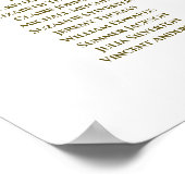 白と金ゴールドのリボン11テーブ結婚ルのシーティングチャート ポスター (角)