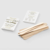 白と金ゴールドのリ結婚ボンのファンとプログラム ハンドファン (組立なし)