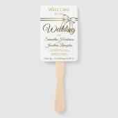 白と金ゴールドのリ結婚ボンのファンとプログラム ハンドファン (正面)