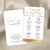 白と金ゴールドのロゴの洗気に浄指示 名刺