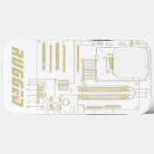 白と金ゴールドの堅牢なギークマザーボード技術 Case-Mate iPhoneケース (裏面 (横))
