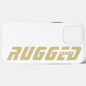 白と金ゴールドの堅牢なギーク Case-Mate iPhoneケース (裏面 (横))