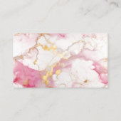 白と金ゴールドの大理石のゲスト名座席表 プレイスカード (裏面)