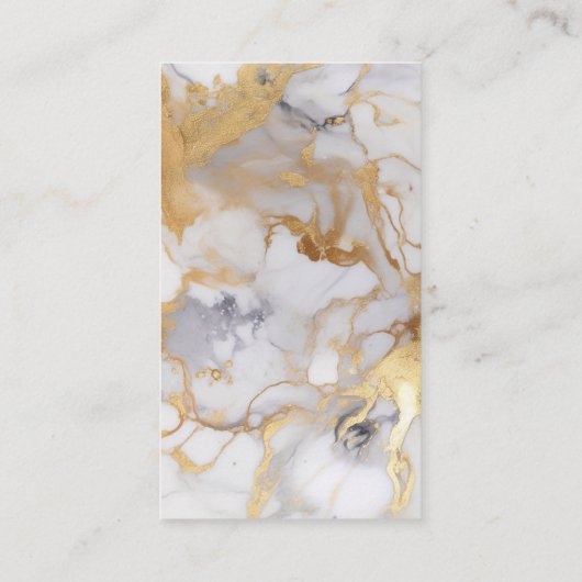 白と金ゴールドの大理石の効果モダン名刺 名刺 (裏面)