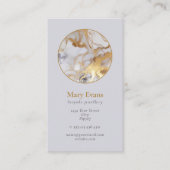 白と金ゴールドの大理石の効果モダン名刺 名刺 (正面)