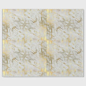 白と金ゴールドの大理石ギフトラップ ラッピングペーパー (フラット)