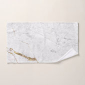 白と金ゴールドの大理石クラック |モノグラム バスタオルセット (ハンドタオル)
