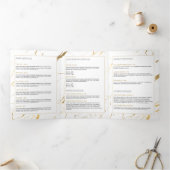 白と金ゴールドの大理石サロンまたは製品パンフレット 三つ折りカード (内部)