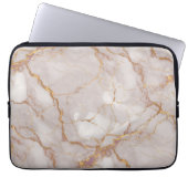 白と金ゴールドの大理石テクスチャエレクトロニクスバッグ ラップトップスリーブ (正面)