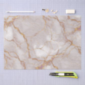 白と金ゴールドの大理石テクスチャティッシュペーパー 薄葉紙 (クラフト)