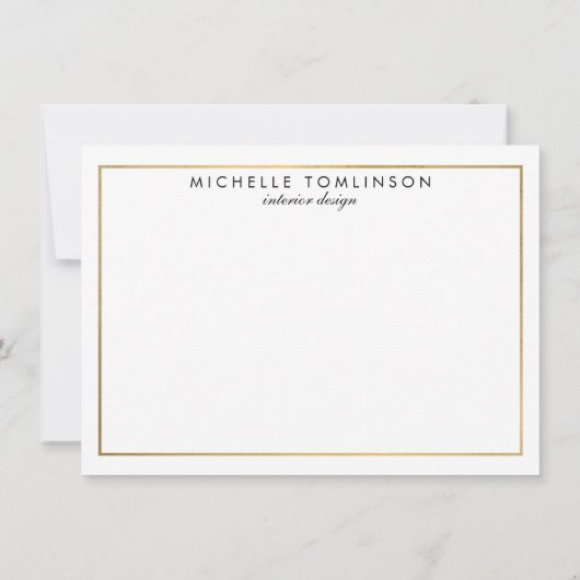 白と金ゴールドの大理石デザイナーサンキューカード サンキューカード (裏面)