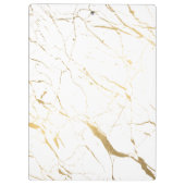 白と金ゴールドの大理石デザイパーソナライズされたナー クリップボード (裏面)