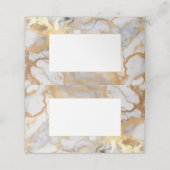 白と金ゴールドの大理石フレームゲスト名座席表 プレイスカード (外部開封)