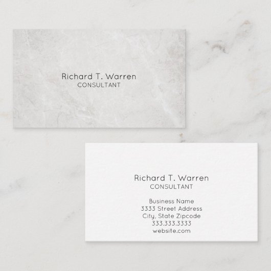 白と金ゴールドの大理石プロフェッショナル名刺 名刺 (正面/裏面)