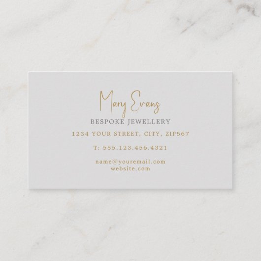 白と金ゴールドの大理石効果の名刺 名刺 (裏面)