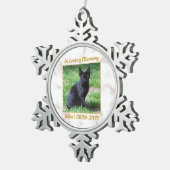 白と金ゴールドの大理石記念碑 スノーフレークピューターオーナメント (右)