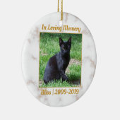 白と金ゴールドの大理石記念碑 セラミックオーナメント (右)