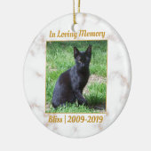 白と金ゴールドの大理石記念碑 セラミックオーナメント (左)