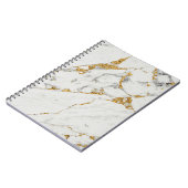 白と金ゴールドの大理石 ノートブック (左側)