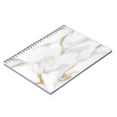 白と金ゴールドの大理石 ノートブック (左側)