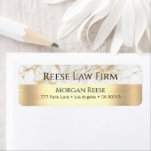 白と金ゴールドの大理石、名前と職業の住所 ラベル (インサイチュ)