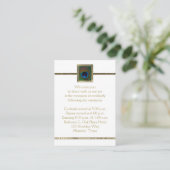 白と金ゴールドの孔雀の羽のエンクロージャカード エンクロージャーカード (スタンド正面)