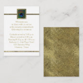 白と金ゴールドの孔雀の羽のエンクロージャカード エンクロージャーカード (正面/裏面)