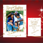 白と金ゴールドの家族カスタム1写真クリスマス シーズンカード