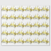 白と金ゴールドの小さな王子の赤ちゃんシャワー ラッピングペーパー (フラット)