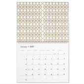 白と金ゴールドの幾何学模様 カレンダー (1月 2027)