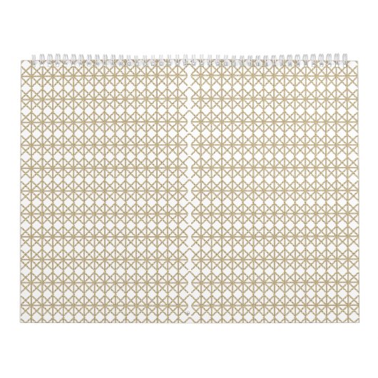 白と金ゴールドの幾何学模様 カレンダー (カバー)