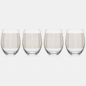 白と金ゴールドの幾何学模様 ステムなしワイングラス (左)