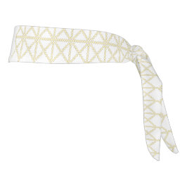 白と金ゴールドの幾何学模様 タイヘッドバンド