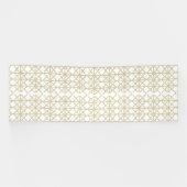 白と金ゴールドの幾何学模様 横断幕 (横)