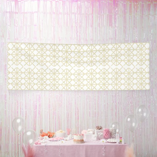 白と金ゴールドの幾何学模様 横断幕 (パーティー)