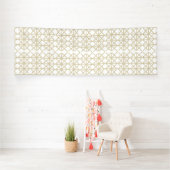 白と金ゴールドの幾何学模様 横断幕 (インサイチュ)