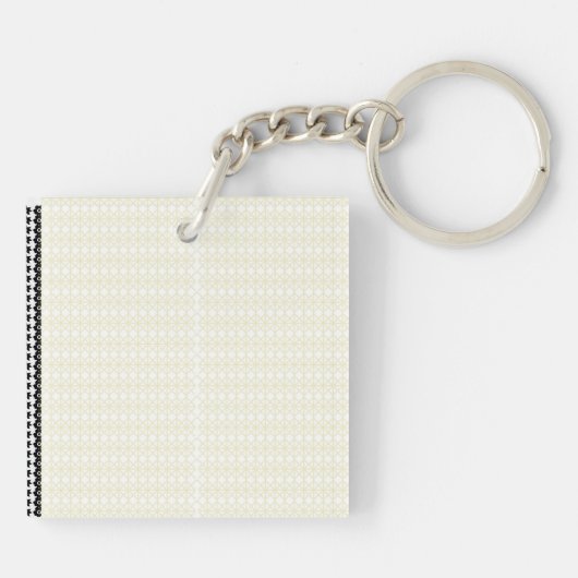 白と金ゴールドの幾何学的な宇宙を高める キーホルダー (裏面)