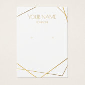 白と金ゴールドの幾何学的イヤリングディスプレイカード (正面)