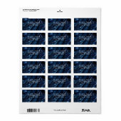 白と金ゴールドの抽象芸術の花Simmery Blue Silk ラベル (フルシート)