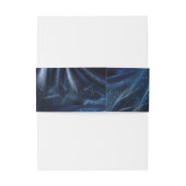 白と金ゴールドの抽象芸術の花Simmery Blue Silk 招待状ベリーバンド (裏面例)